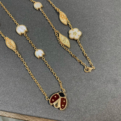 DIANA LUCKY SPRING 15 MOTIFS GOLD NECKLACE