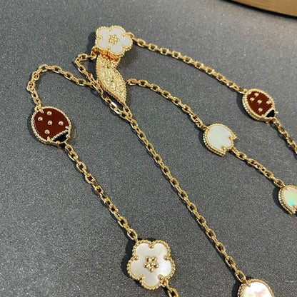 DIANA LUCKY SPRING 15 MOTIFS GOLD NECKLACE