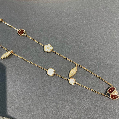 DIANA LUCKY SPRING 15 MOTIFS GOLD NECKLACE