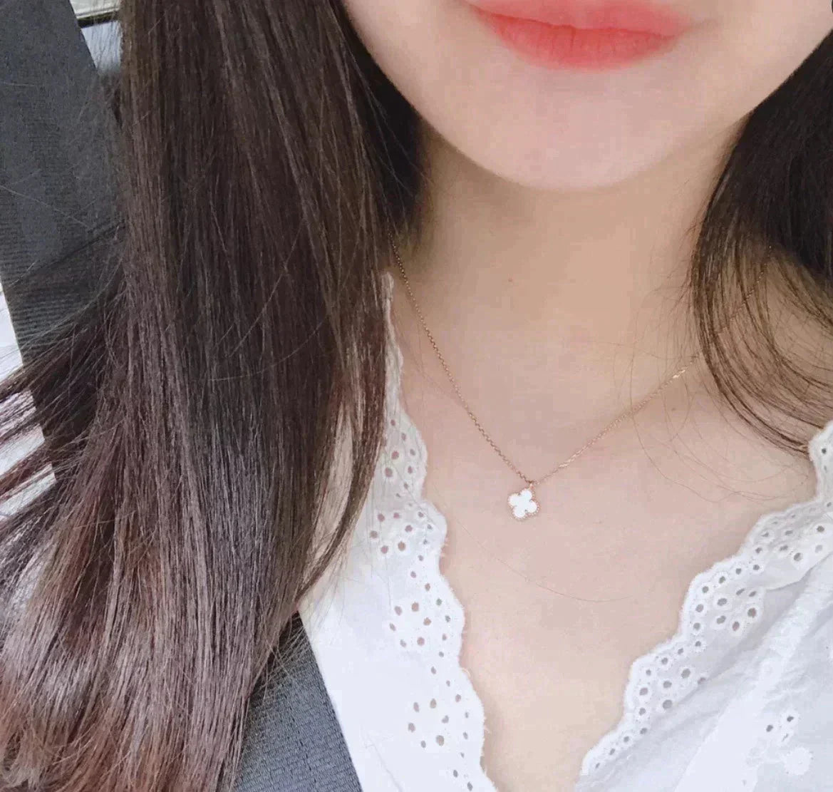Collier Diana Clover Mini en nacre blanche 9,5 mm