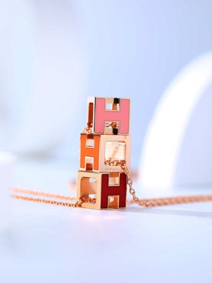 DIANA H CAGE PINK GOLD NECKLACE