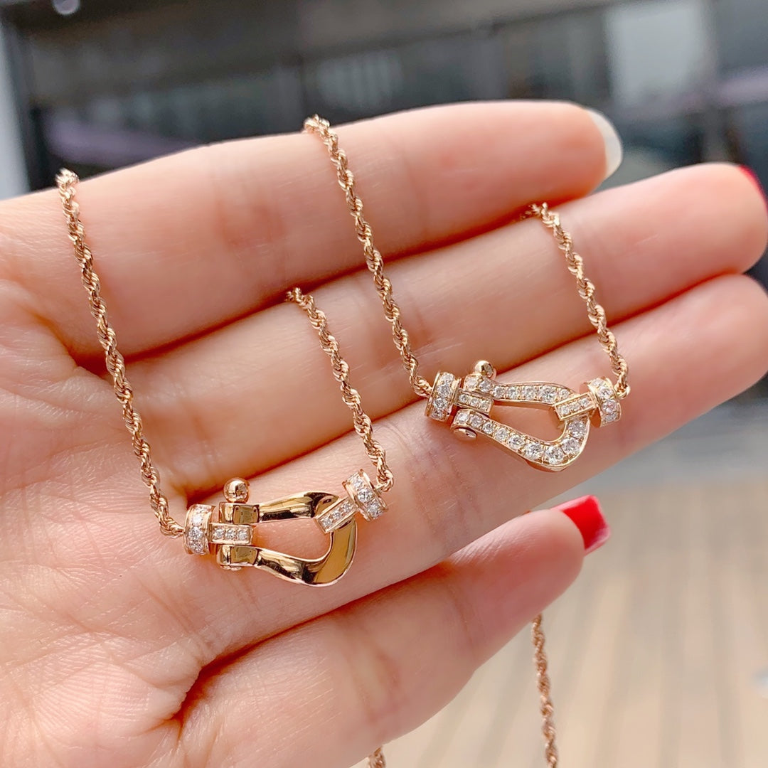 DIANA FORCE 10 PINK GOLD DIAMOND NECKLACE