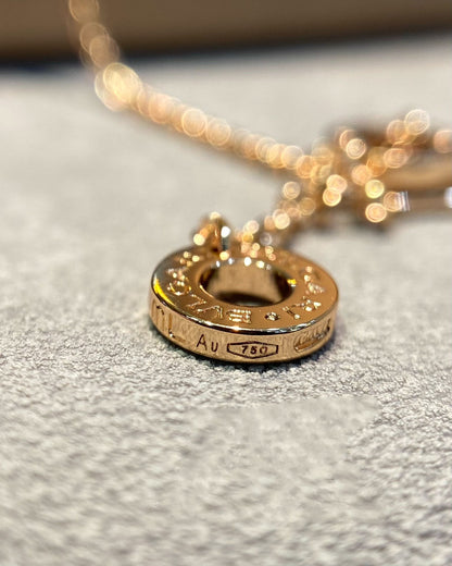 DIANA DREAM MOP DIAMOND PAVED PINK GOLD NECKLACE