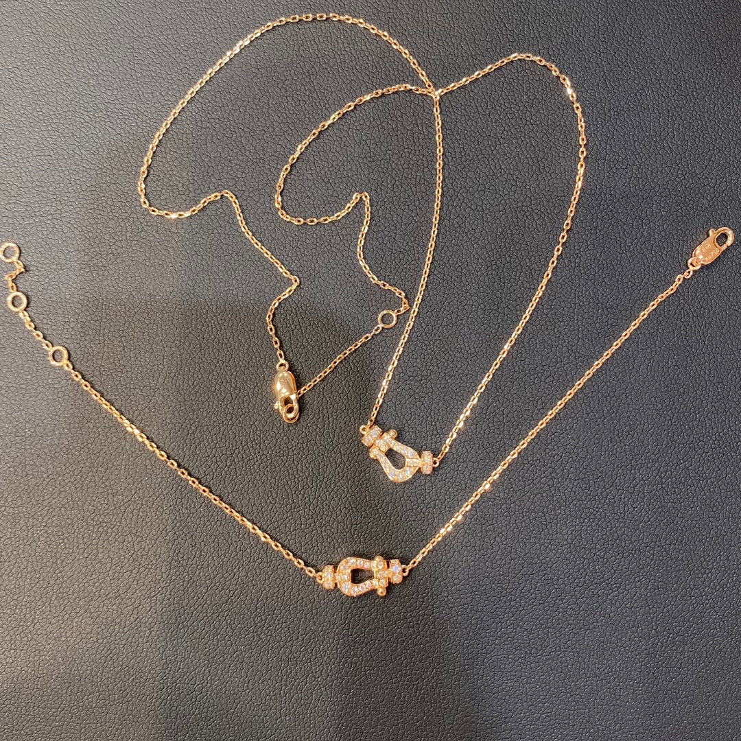DIANA FORCE 10 DIAMOND PINK GOLD NECKLACE MINI MODEL