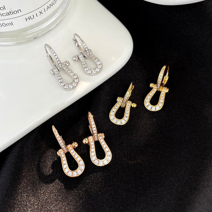 DIANA FORCE 10 FULL DIAMOND DROP EARRINGS MEDIUM MODEL