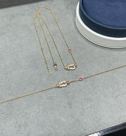 Collier Diana Force 10 diamants en or rose