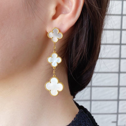 Boucles d'oreilles en or Diana Clover Mop 3 motifs 