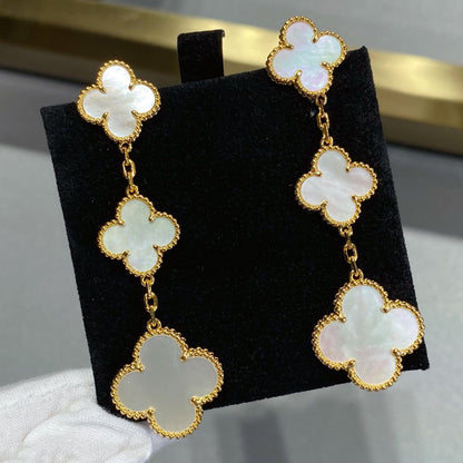 Boucles d'oreilles en or Diana Clover Mop 3 motifs 