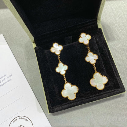 Boucles d'oreilles en or Diana Clover Mop 3 motifs 