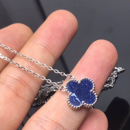 DIANA CLOVER PIETERSITE SILVER LONG NECKLACE