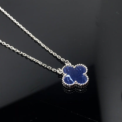 DIANA CLOVER PIETERSITE SILVER LONG NECKLACE