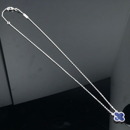 DIANA CLOVER PIETERSITE SILVER LONG NECKLACE