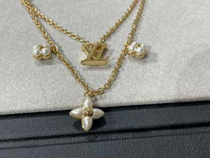 DIANA FLOWERGRAM GOLD MOP DOUBLE ROW NECKLACE