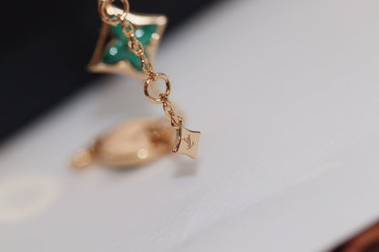DIANA STAR AND SUN 4 MOTIF PINK GOLD MALACHITE BRACELET