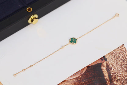 DIANA STAR AND SUN 4 MOTIF PINK GOLD MALACHITE BRACELET