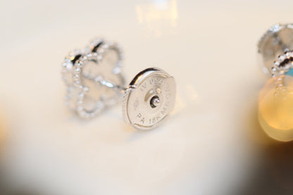 DIANA CLOVER MINI TURQUOISE SILVER STUD EARRINGS