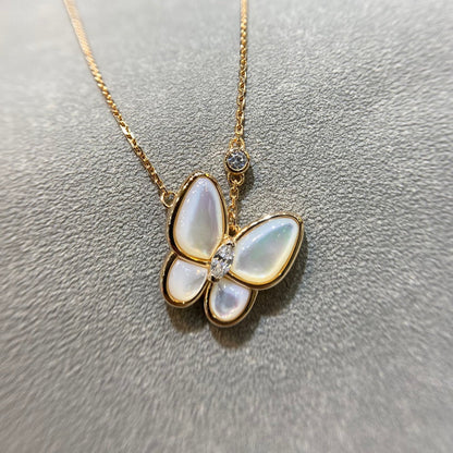 DIANA BUTTERFLY MOP DIAMOND NECKLACE