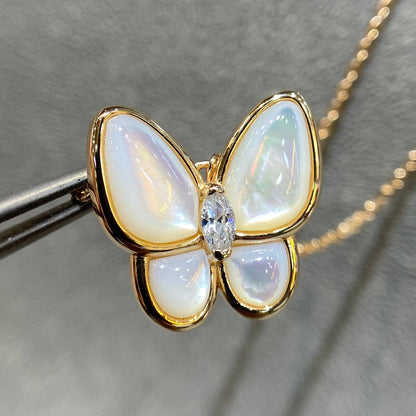 DIANA BUTTERFLY MOP DIAMOND NECKLACE