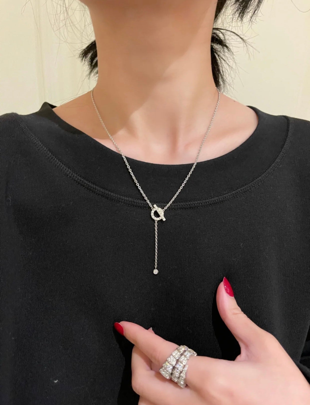 DIANA FINESSE SILVER DIAMOND NECKLACE