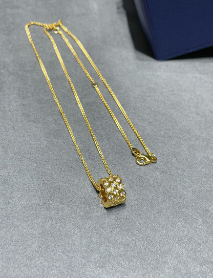 DIANA BEE LOVE DIAMOND PAVED 3 ROW NECKLACE