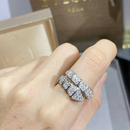 DIANA SERPENTI RING SILVER DIAMOND PAVED