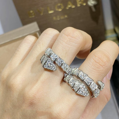 DIANA SERPENTI RING SILVER DIAMOND PAVED
