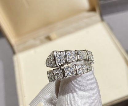 DIANA SERPENTI RING SILVER DIAMOND PAVED