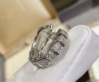 DIANA SERPENTI RING SILVER DIAMOND PAVED