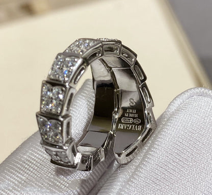 DIANA SERPENTI RING SILVER DIAMOND PAVED