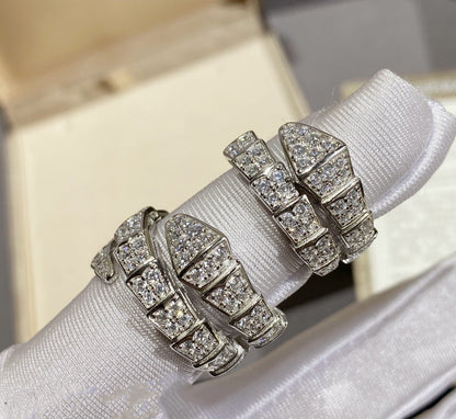 DIANA SERPENTI RING SILVER DIAMOND PAVED