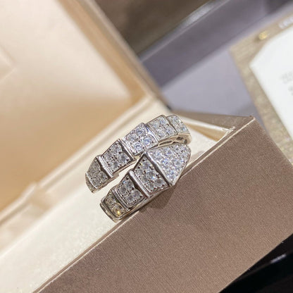 DIANA SERPENTI RING SILVER DIAMOND PAVED