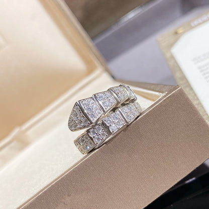 DIANA SERPENTI RING SILVER DIAMOND PAVED