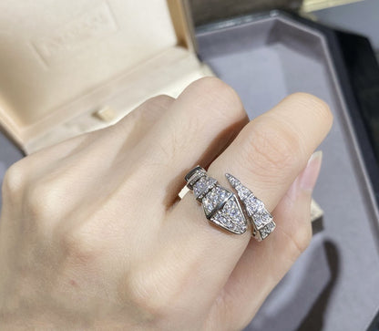 DIANA SERPENTI LARGE RING SILVER DIAMOND PAVED