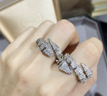 DIANA SERPENTI LARGE RING SILVER DIAMOND PAVED