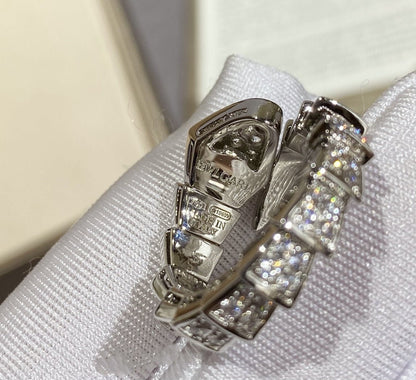 DIANA SERPENTI LARGE RING SILVER DIAMOND PAVED