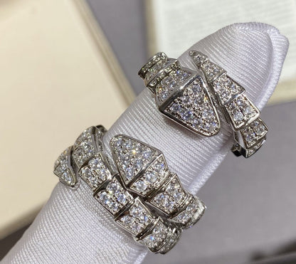 DIANA SERPENTI LARGE RING SILVER DIAMOND PAVED
