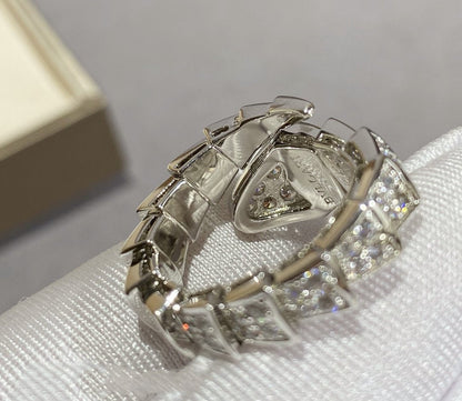 DIANA SERPENTI LARGE RING SILVER DIAMOND PAVED