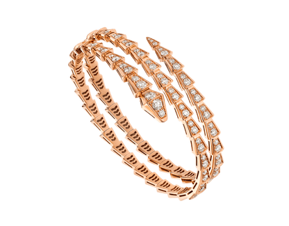 DIANA SERPENTI BRACELET PINK GOLD DIAMOND DOUBLE ROW