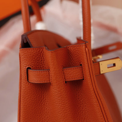 HM BIRKIN BAG 30 FIRE TOGO GOLD HARDWARE