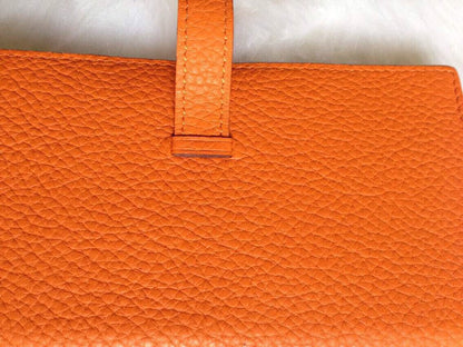HM BEARN WALLET 17.5 ORANGE TOGO SILVER HARDWARE