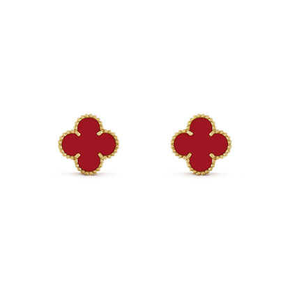 CLOVER MINI 9.5MM CARNELIAN EARRINGS