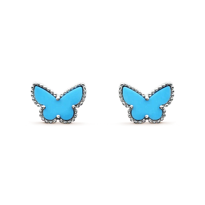BOUCLES D'OREILLES DIANA PAPILLON TURQUOISE ARGENT