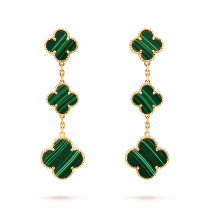 DIANA CLOVER MALACHITE 3 MOTIFS OR 