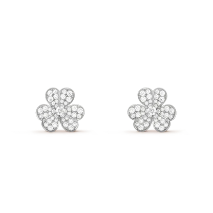 CLOVER COMOS DIAMOND EARRINGS SILVER
