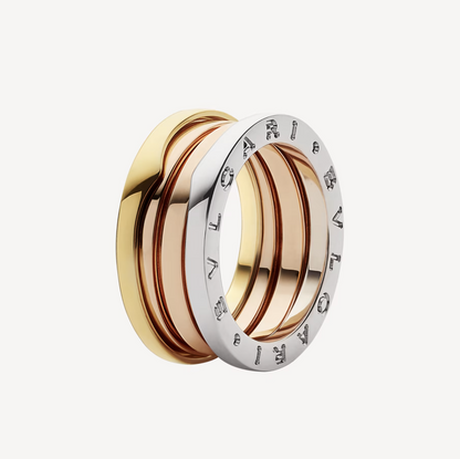 DIANA ZERO 1 THREE-BAND ROSE WHITE AND YELLOW RING