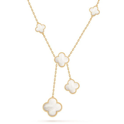 DIANA CLOVER MOTHER OF PEARL NECKLACE 6 MOTIF