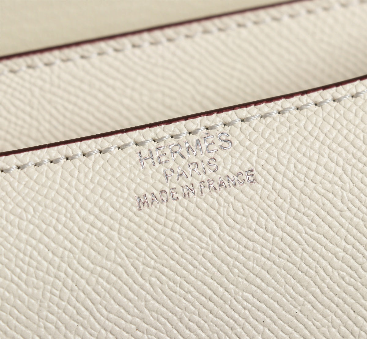 HM CONSTANCE BAGS 19 CREAM EPSOM SILVER HARDWARE