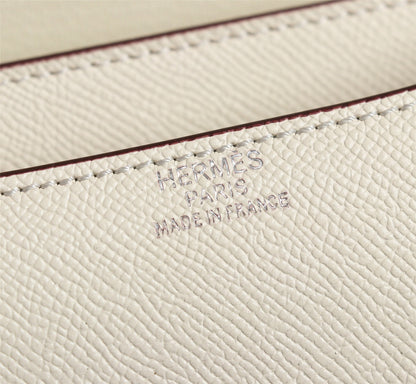 HM CONSTANCE BAGS 19 CREAM EPSOM SILVER HARDWARE