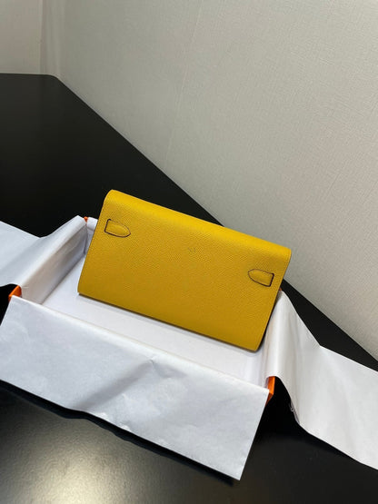 kelly woc 20.5 yellow epsom gold hardware