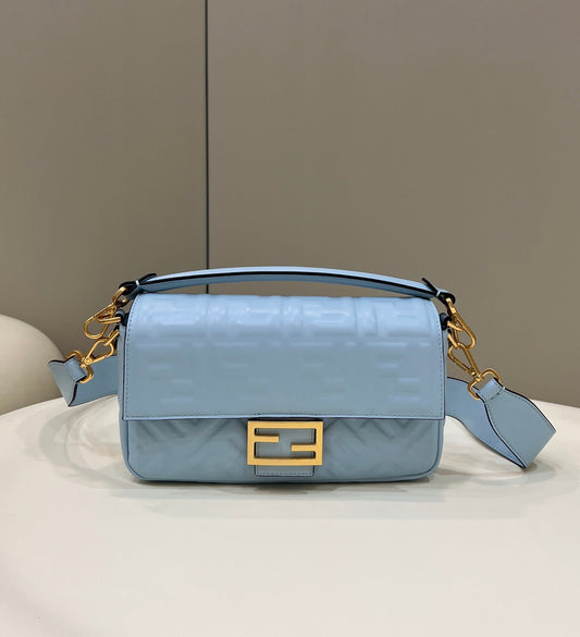 Baguette 27cm Cloud Blue Lambskin Gold Hardware